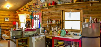 log cabin kitchen