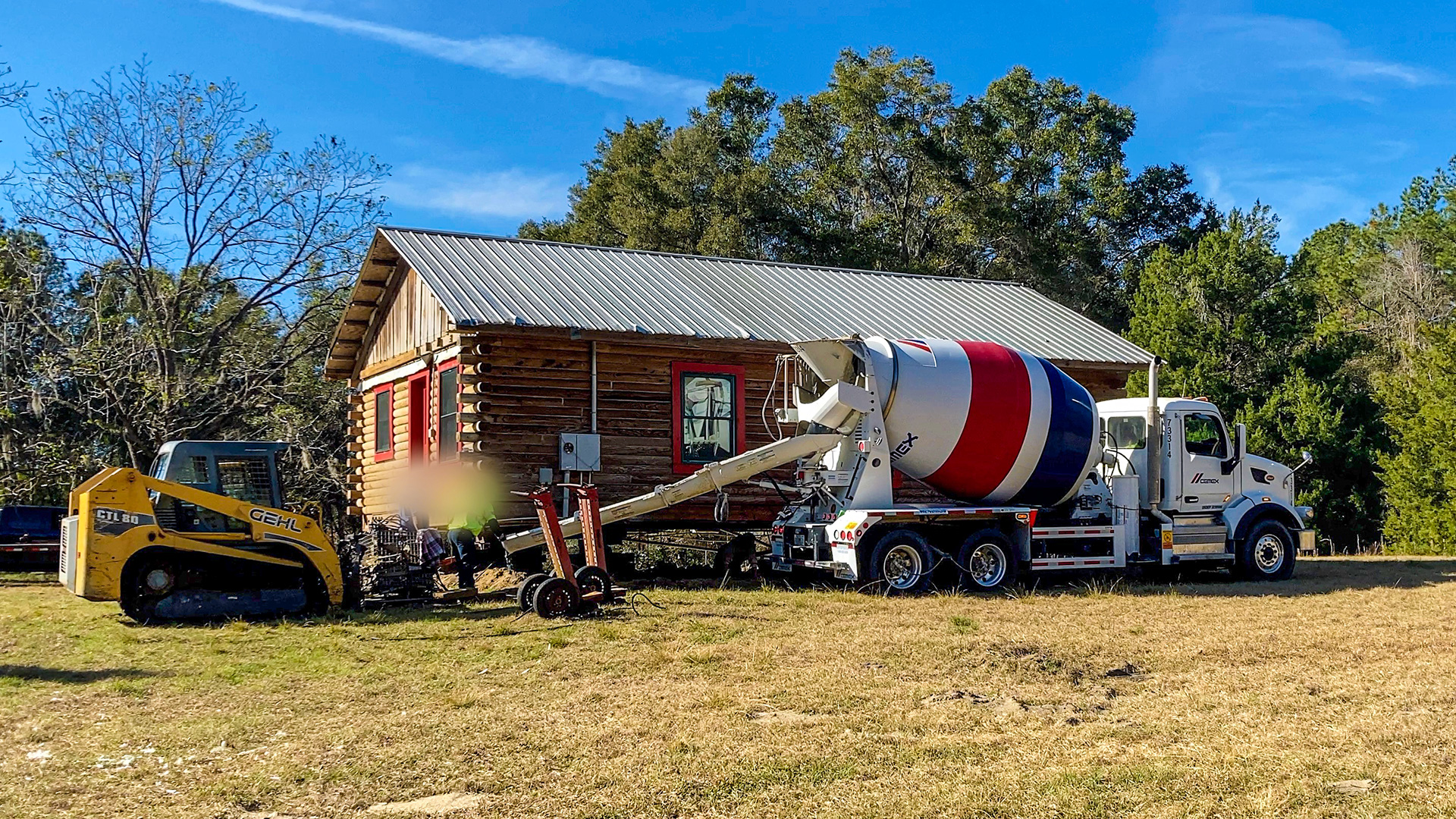 The Cement Truck Is Here: My Log Cabin Is Finally Getting A Foundation